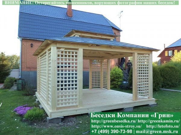 Деревянная Садовая Беседка 'Шатер Для Дачи 4,5х4,5' - Фото № 5