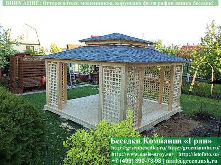 Деревянная Садовая Беседка 'Шатер Для Дачи 4,5х4,5' - Фото № 8