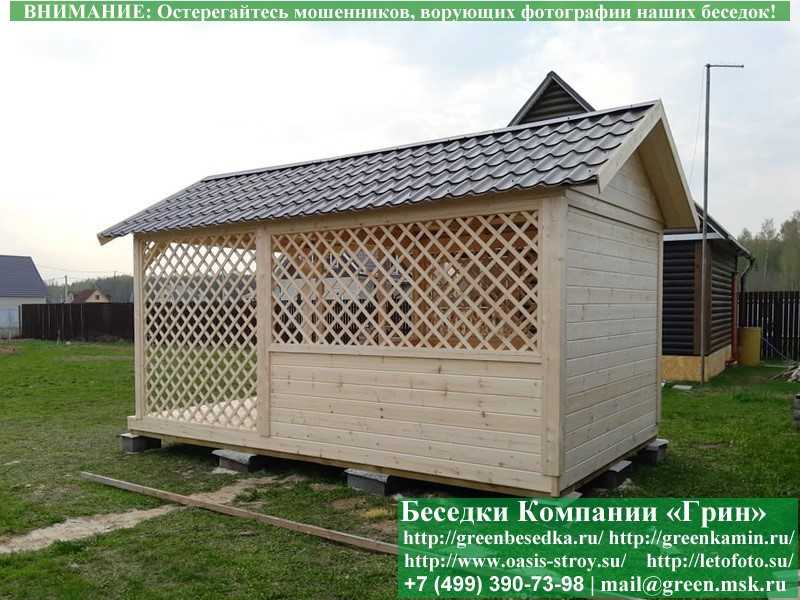 Садовая Беседка Для Дачи 'Домик С Навесом 3х5' - Фото № 10