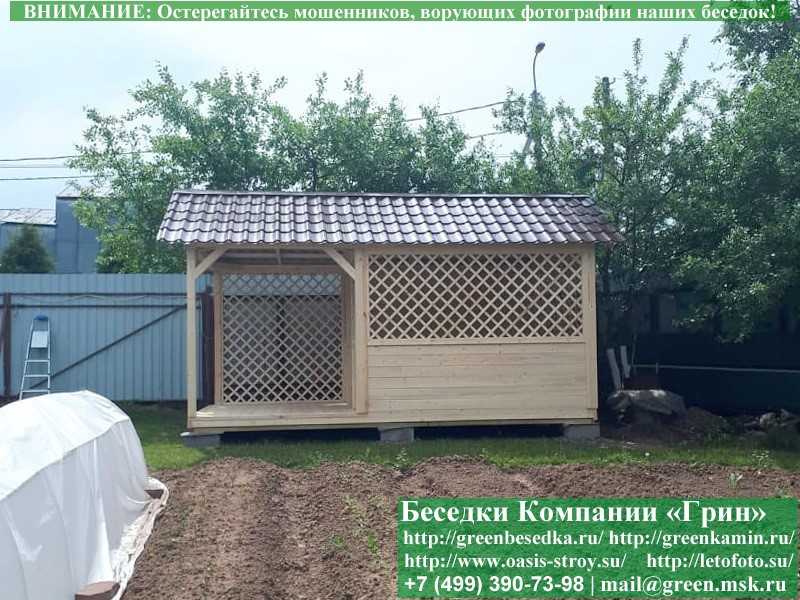 Садовая Беседка Для Дачи 'Домик С Навесом 3х5' - Фото № 14 Садовая Беседка Для Дачи 'Домик С Навесом 3х5' - Фото № 14
