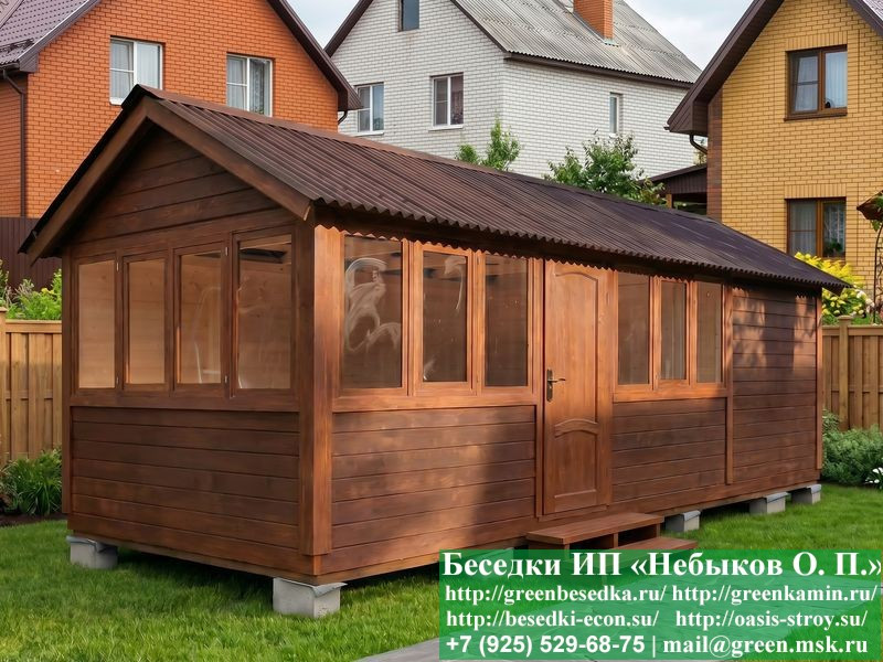 Застекленная Беседка С Хозблоком, Сараем Для Дачи 3х7 - Фото № 6