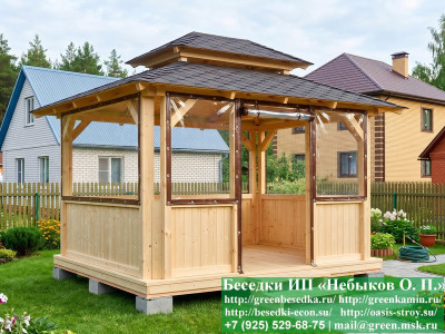 Японская, Китайская Беседка Для Дачи 3х4. Вариант № 2 - Фото № 10 2
