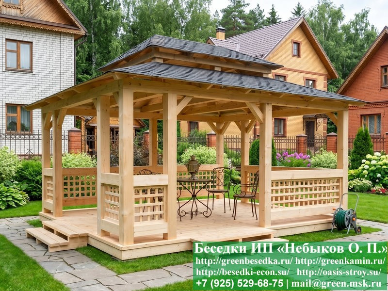 Японская, Китайская Беседка Для Дачи 4х5. Вариант № 2 - Фото № 2 Японская, Китайская Беседка Для Дачи 4х5. Вариант № 2 - Фото № 2