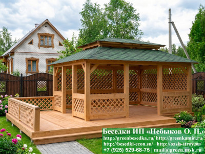 Японская, Китайская Беседка Для Дачи 4х5. Вариант № 2 - Фото № 4 2