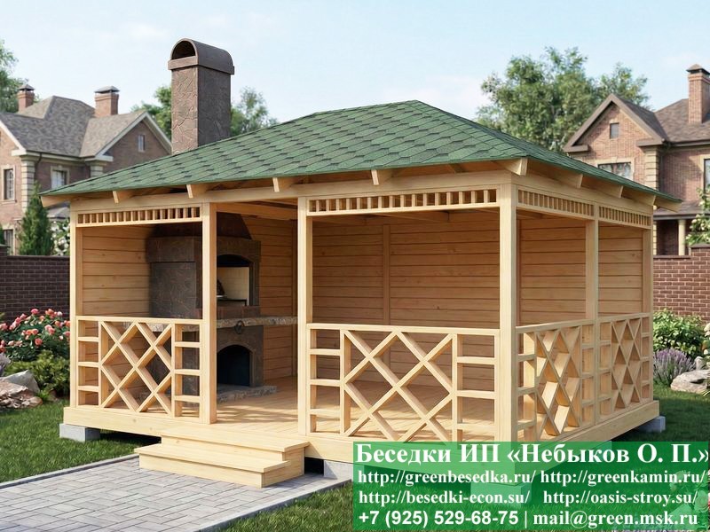 Летняя беседка 4х5 для дачи — монтаж в Москве и областях юга и центра