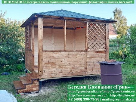 Деревянная Садовая Беседка Для Дачи 'Домик 3х3' - Фото № 5 Деревянная Садовая Беседка Для Дачи 'Домик 3х3' - Фото № 5